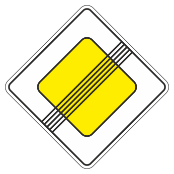 Дорожный знак 2.2 «Конец главной дороги» (металл 0,8 мм, I типоразмер: сторона 600 мм, С/О пленка: тип А инженерная)